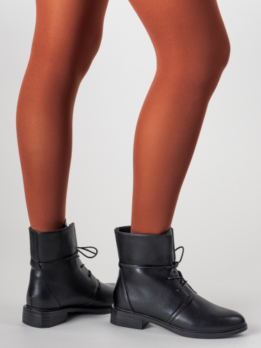 GJ002-160 Ботинки женские, нат.кожа/байка, чёрный фото 2