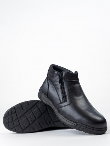 LZ146-030 Ботинки мужские, нат.кожа/шерсть, чёрный фото 2