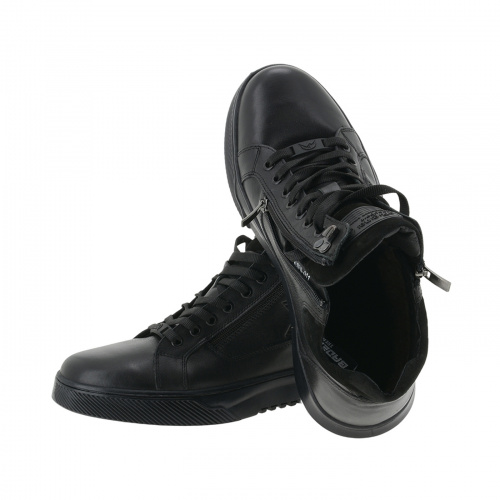 WL070-011 Ботинки мужские, нат.кожа/шерсть, чёрный фото 14