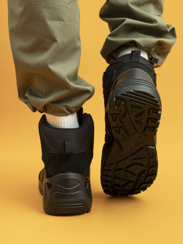 ZC001-012 Ботинки мужские, нат.кожа/текстиль, чёрный фото 11