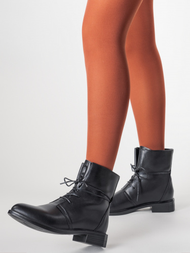 GJ002-160 Ботинки женские, нат.кожа/байка, чёрный фото 7