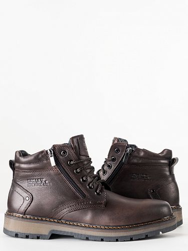WL019-011 Ботинки мужские, нат.кожа/шерсть, коричневый