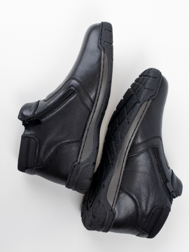 LZ146-030 Ботинки мужские, нат.кожа/шерсть, чёрный фото 6