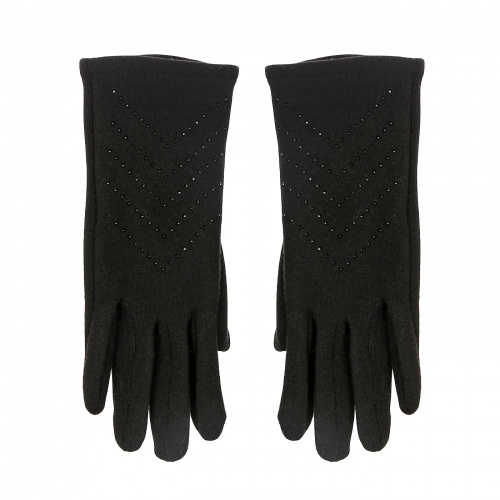TX019-01 Перчатки женские, текстиль/без подкладки, чёрный