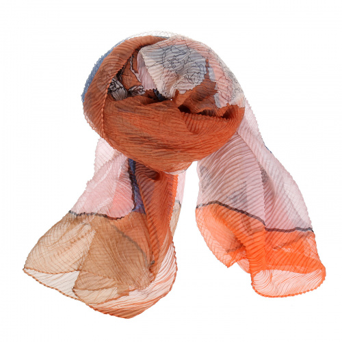TT026-07 Шарф женский, текстиль/без подкладки, оранжевый