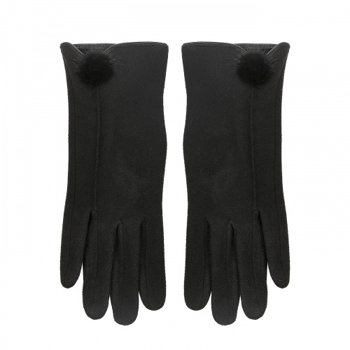 TX026-01 Перчатки женские, текстиль/без подкладки, чёрный