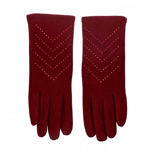 TX019-02 Перчатки женские, текстиль/без подкладки, бордовый
