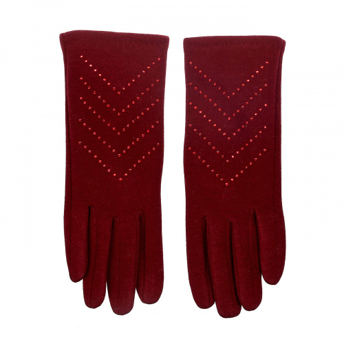 TX019-02 Перчатки женские, текстиль/без подкладки, бордовый