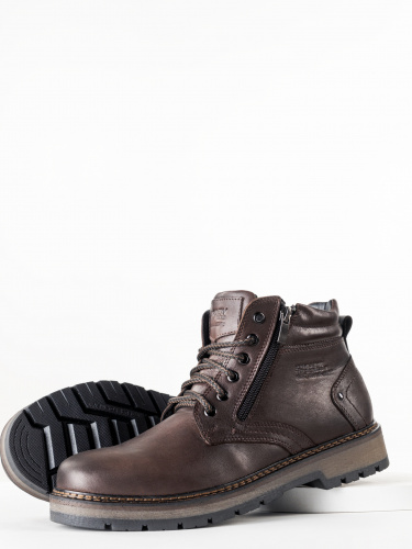 WL019-011 Ботинки мужские, нат.кожа/шерсть, коричневый фото 5