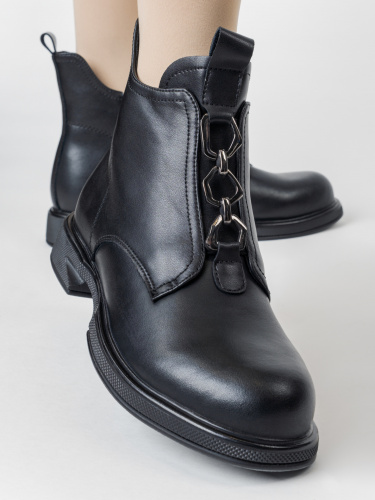 MV809-021 Ботинки женские, нат.кожа/байка, чёрный фото 8