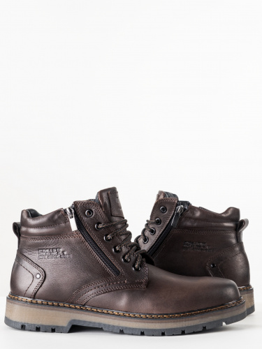 WL019-011 Ботинки мужские, нат.кожа/шерсть, коричневый фото 2