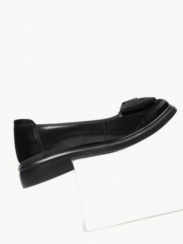 ME306-022 Туфли женские, нат.кожа/текстиль, чёрный фото 4
