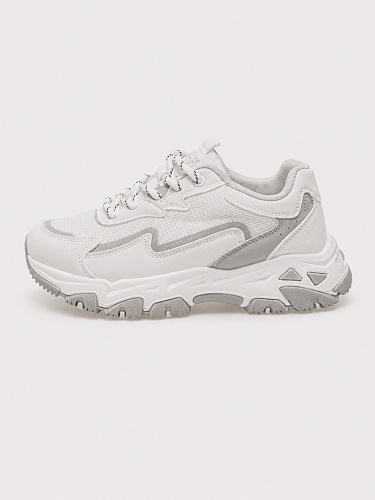 EZ006-021 Кроссовки женские, текстиль/текстиль, белый